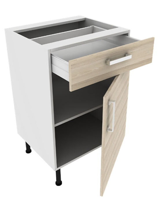 Grīdas skapis ar atviktnēm un durvīm