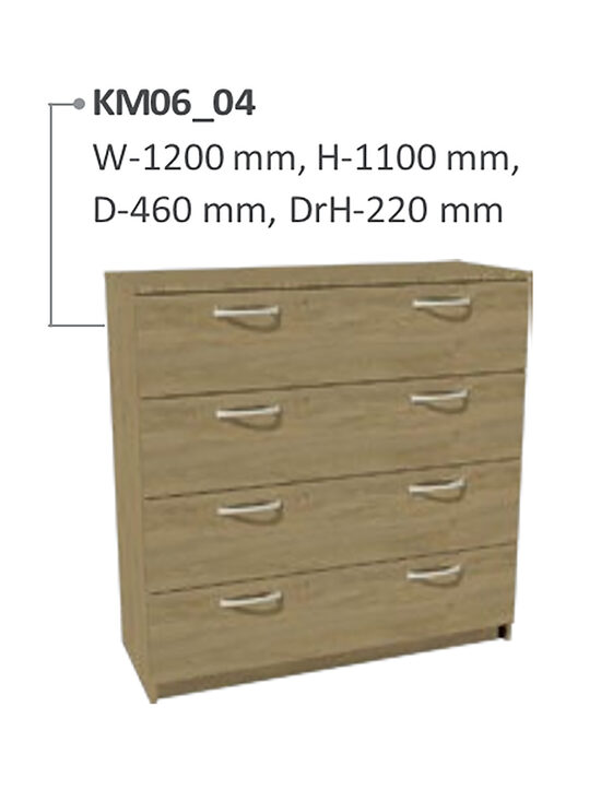 Kumode ar četrām atvilktnēm