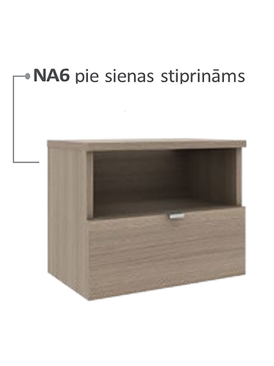 Naktsskapītis pie sienas stiprināms