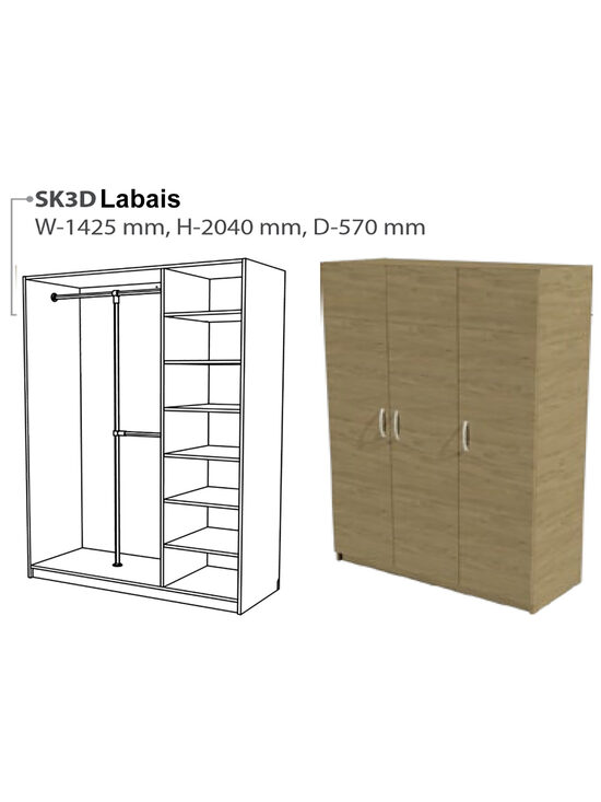 Skapis ar trīs durvīm